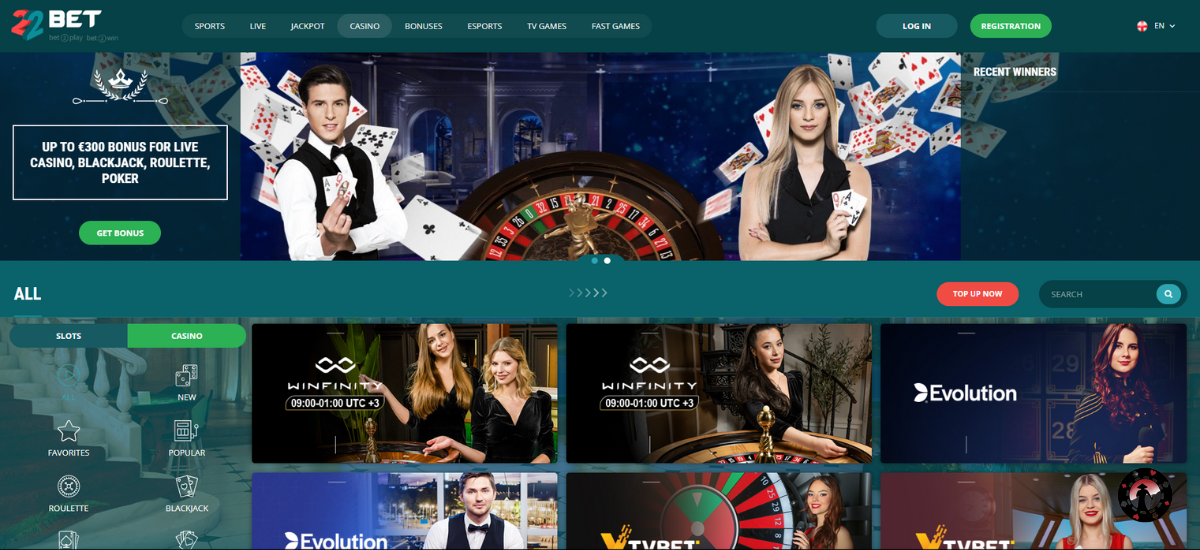 22bet online casino