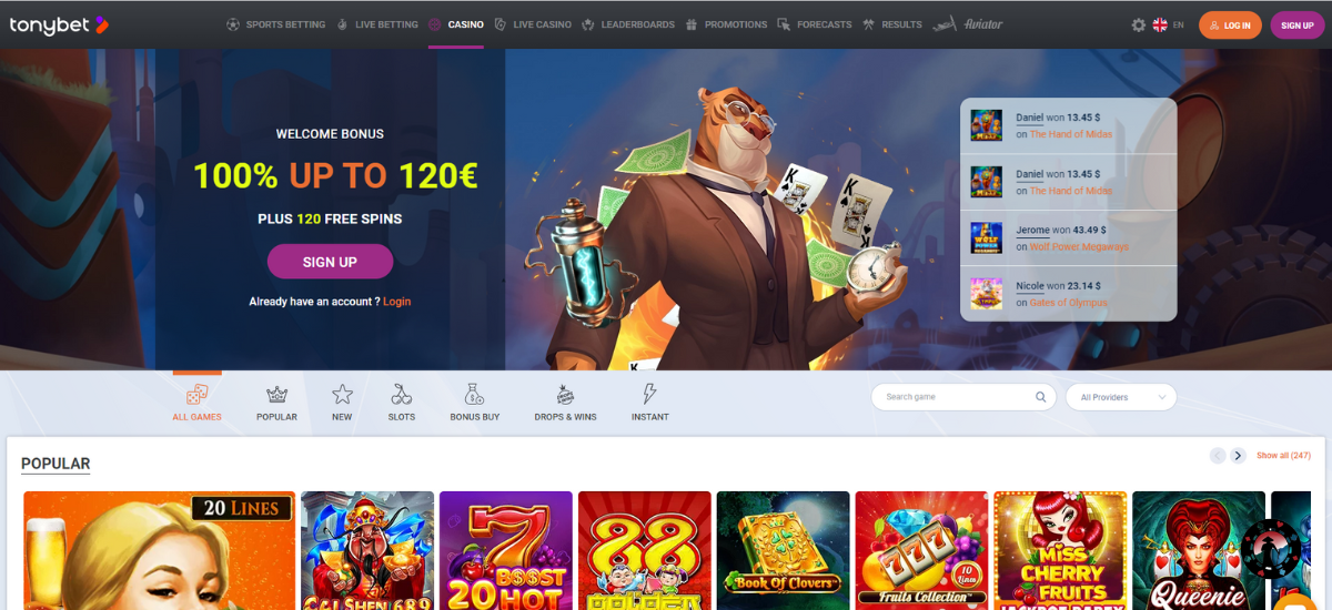 tonybet online casino