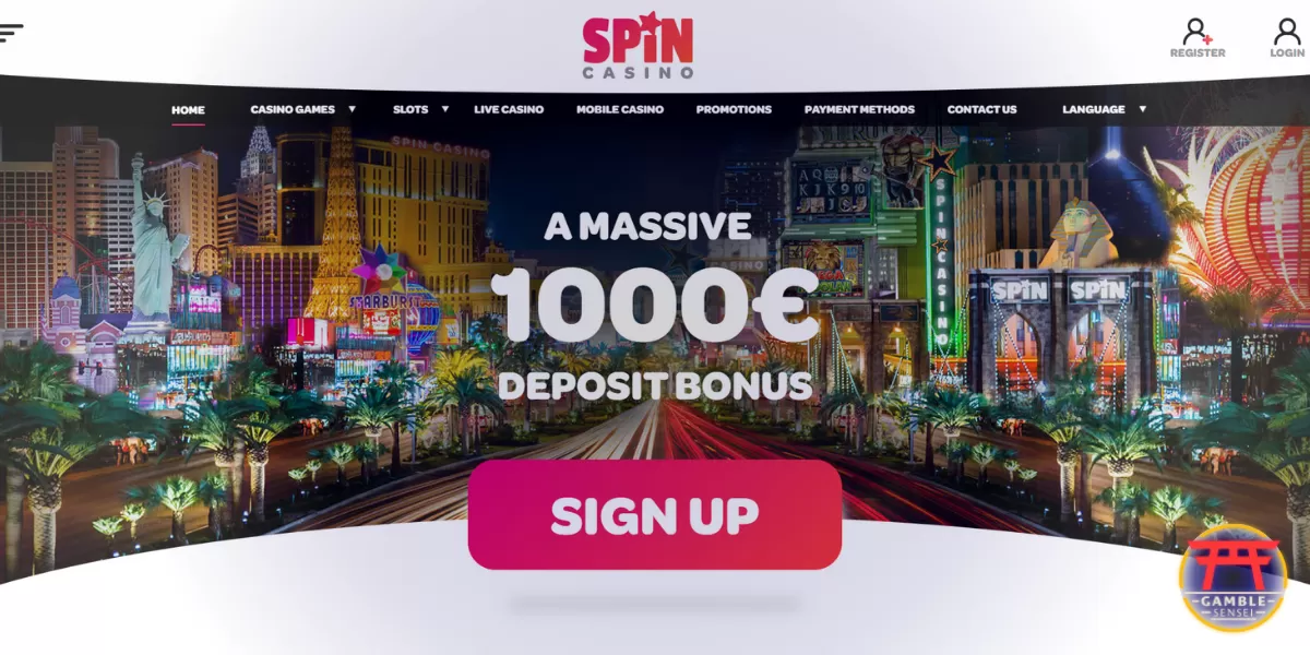 Spin casino homepage