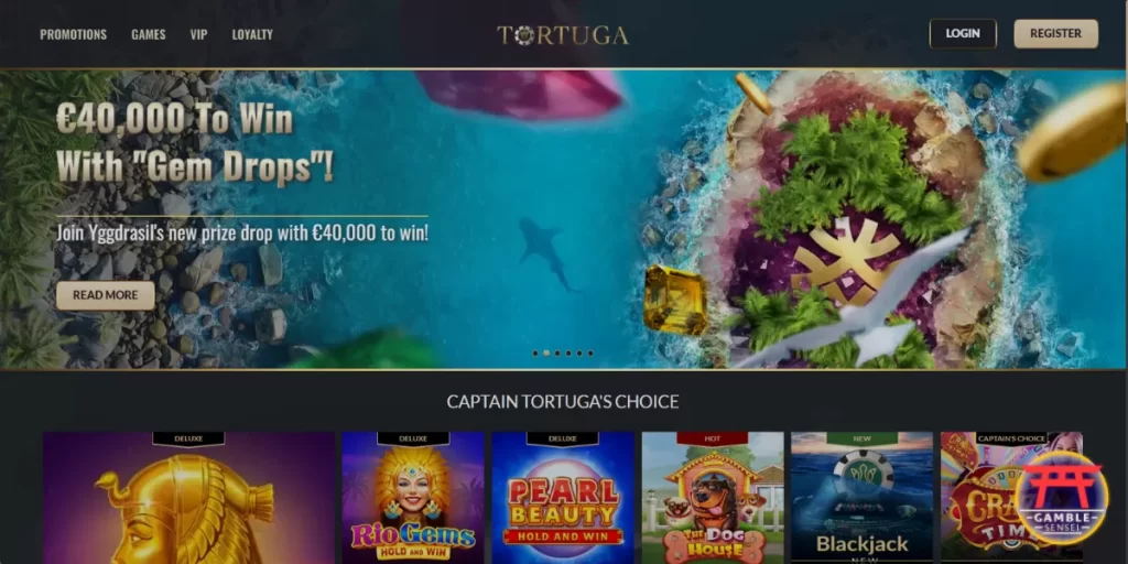 Tortuga casino homepage